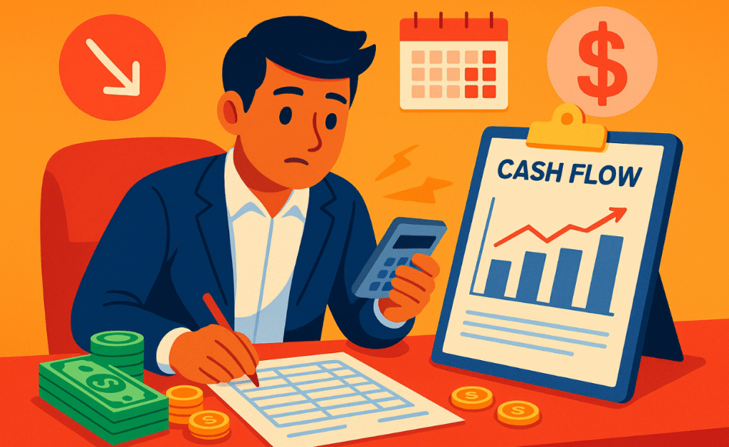 Startup founder managing cash flow to avoid financial mistakes when launching