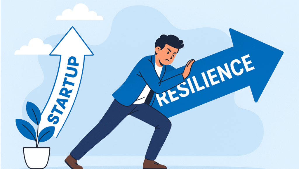 Entrepreneur showing perseverance to overcome startup pitfalls and mistakes