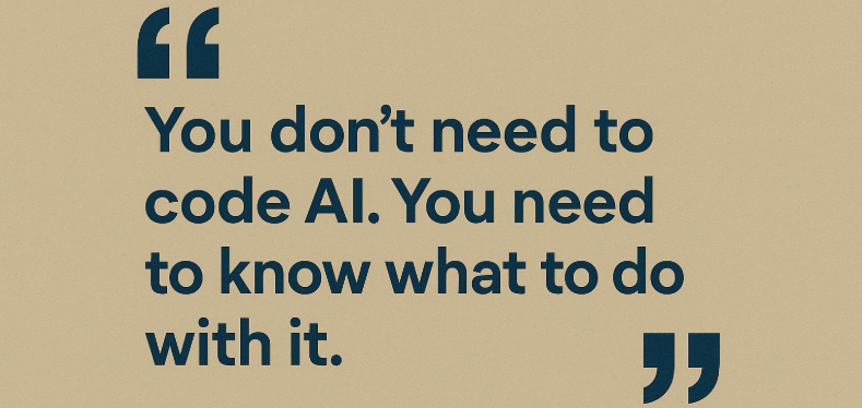 Quote about starting a career in AI without coding